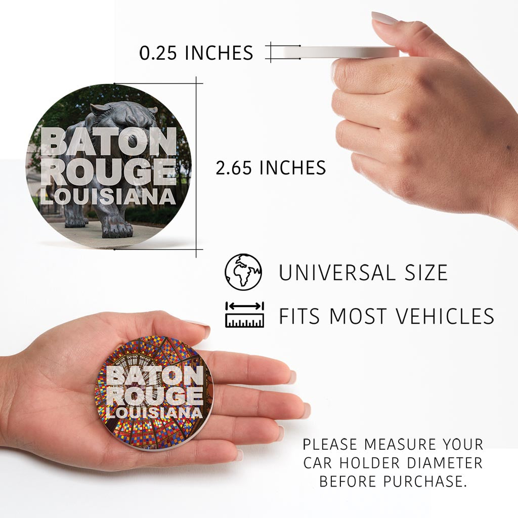 Baton Rouge Louisiana Photo Set | Absorbent Car Coasters | Set of 2 | Min 4