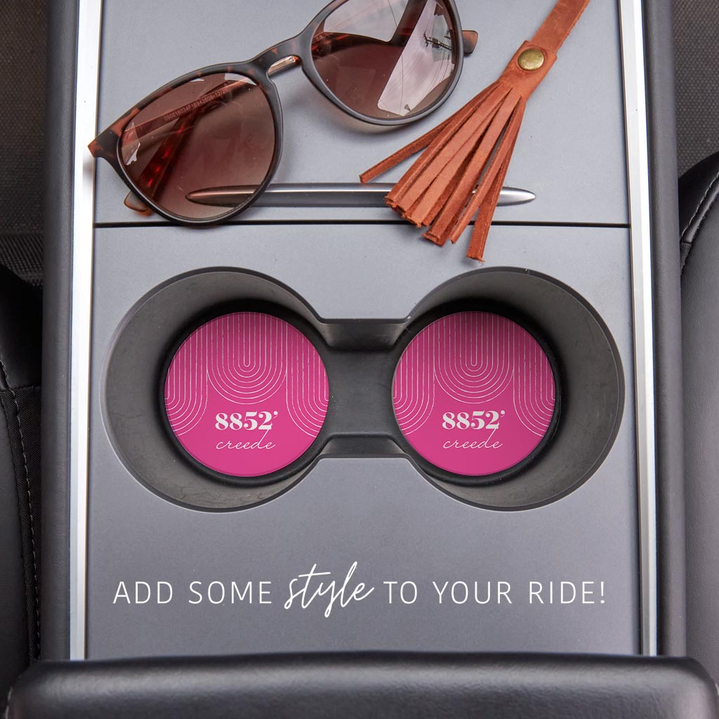 Bright Modern Elevation Pink Colorado Creede | Absorbent Car Coasters | Set of 2 | Min 4