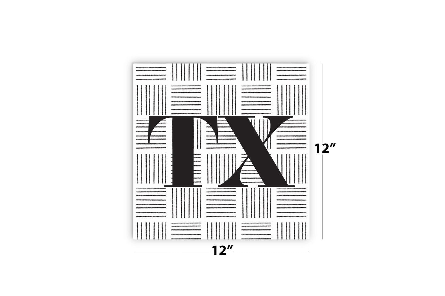 Black And White Abbreviated On White Texas | Wood Sign | Eaches | Min 2