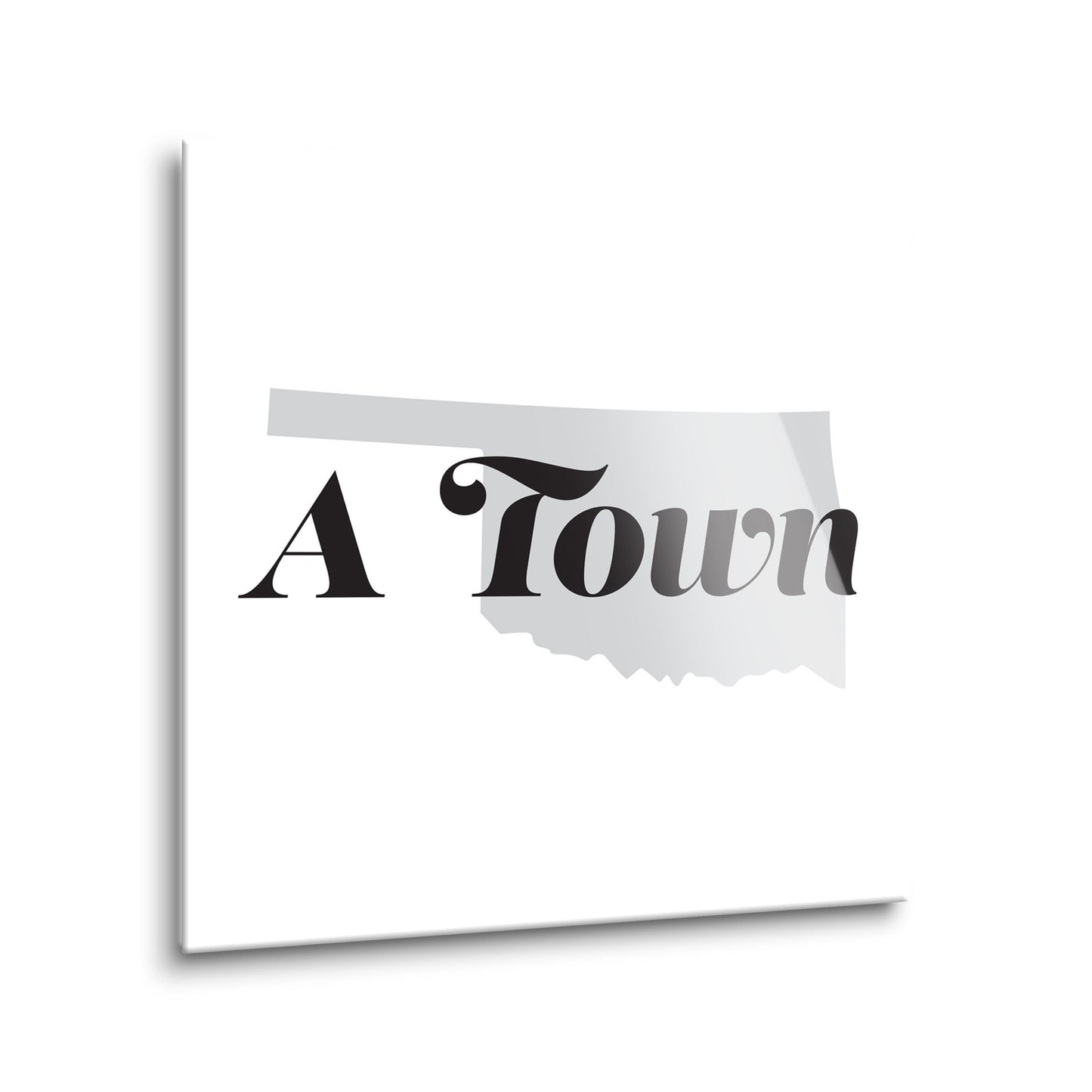Minimalistic B&W Ardmore Ok A Town White | Hi-Def Glass Art | Eaches | Min 2