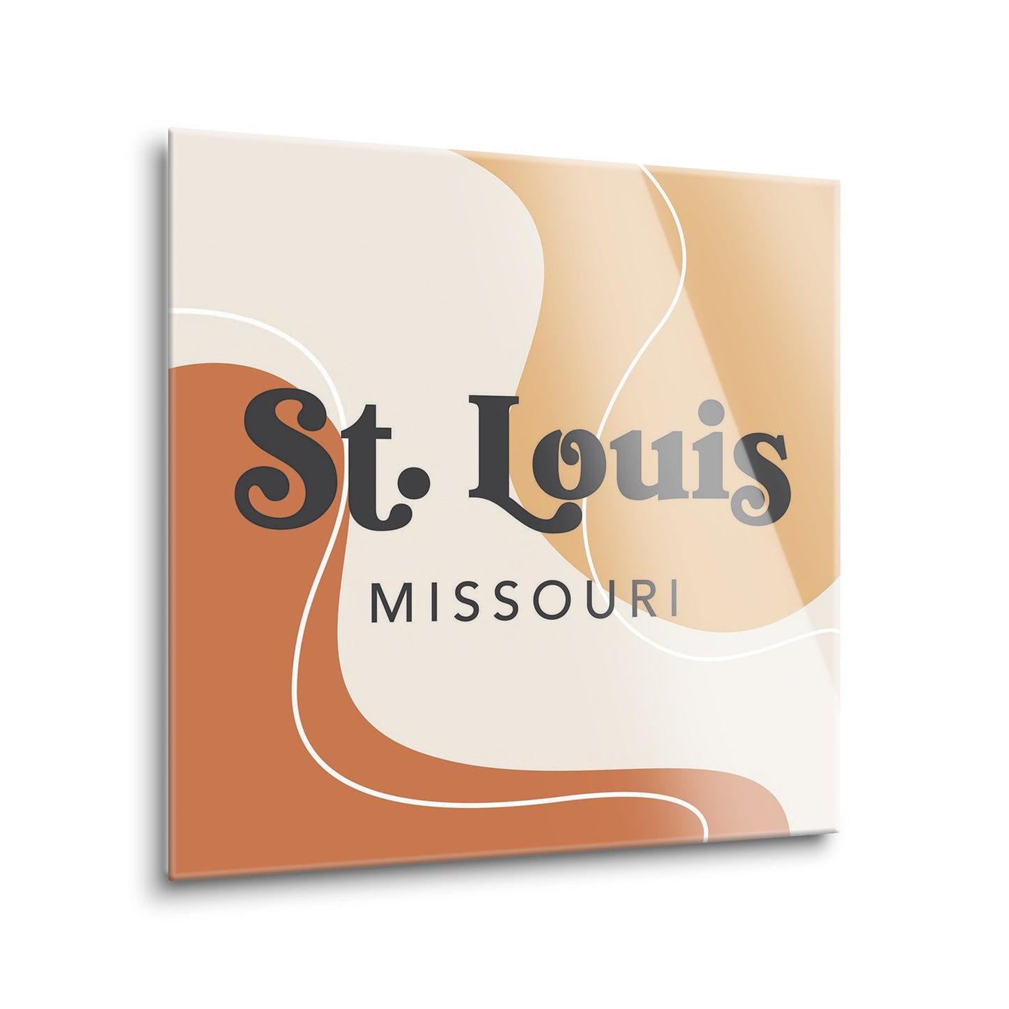 Vintage Groove Fluid Orange Missouri St Louis | Hi-Def Glass Art | Eaches | Min 2