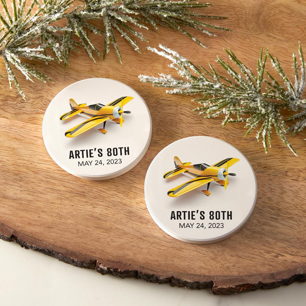 Arties 80Th Birthday| Absorbent Car Coasters | Set of 2 | Min 4