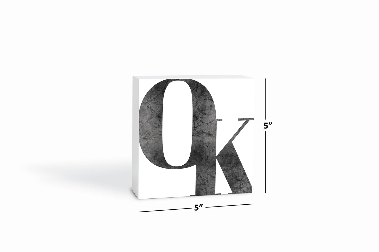 Minimalistic B&W Ardmore Ok White Initials | Wood Block | Eaches | Min 4