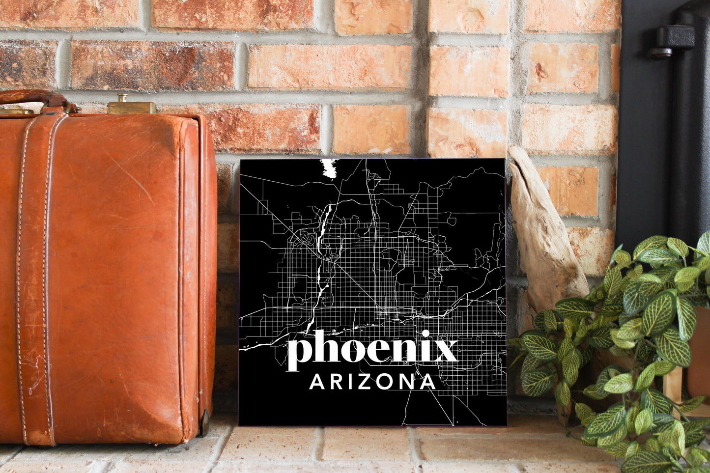 Black And White Black Map Arizona Phoenix | Wood Sign | Eaches | Min 2