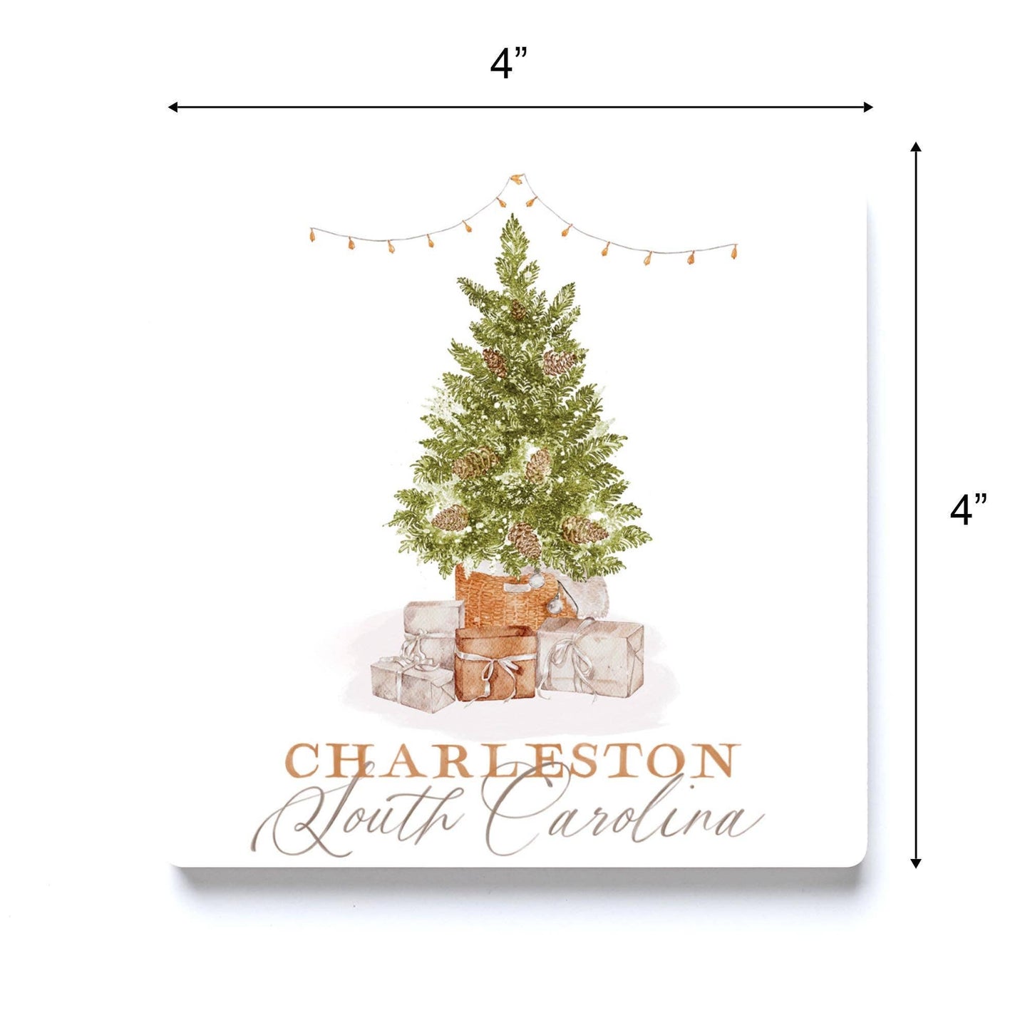 Coaster, Custom City State, Christmas Decor, Souvenir Gift