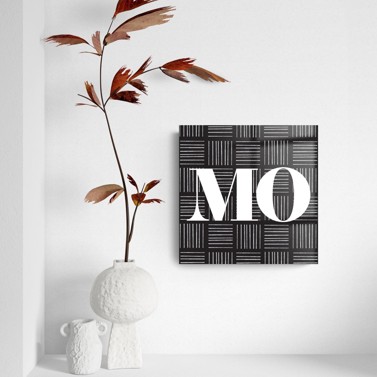 Black And White Abbreviated On Black Missouri | Hi-Def Glass Art | Eaches | Min 2