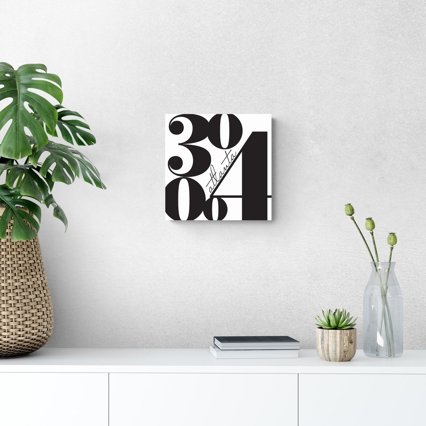 Black And White Zip Block Georgia Atlanta | Wood Sign | Eaches | Min 2