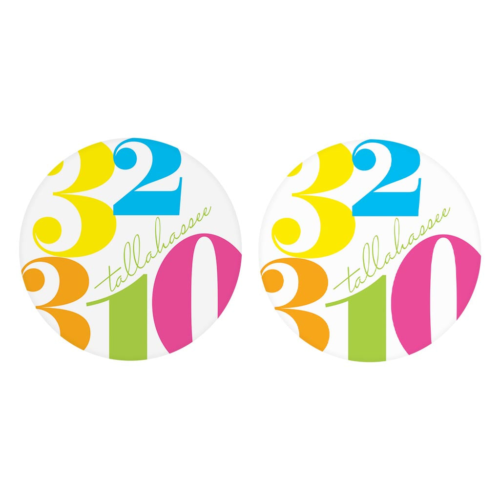 Bright Modern Color Block City Zip Florida Tallahassee | Absorbent Car Coasters | Set of 2 | Min 4