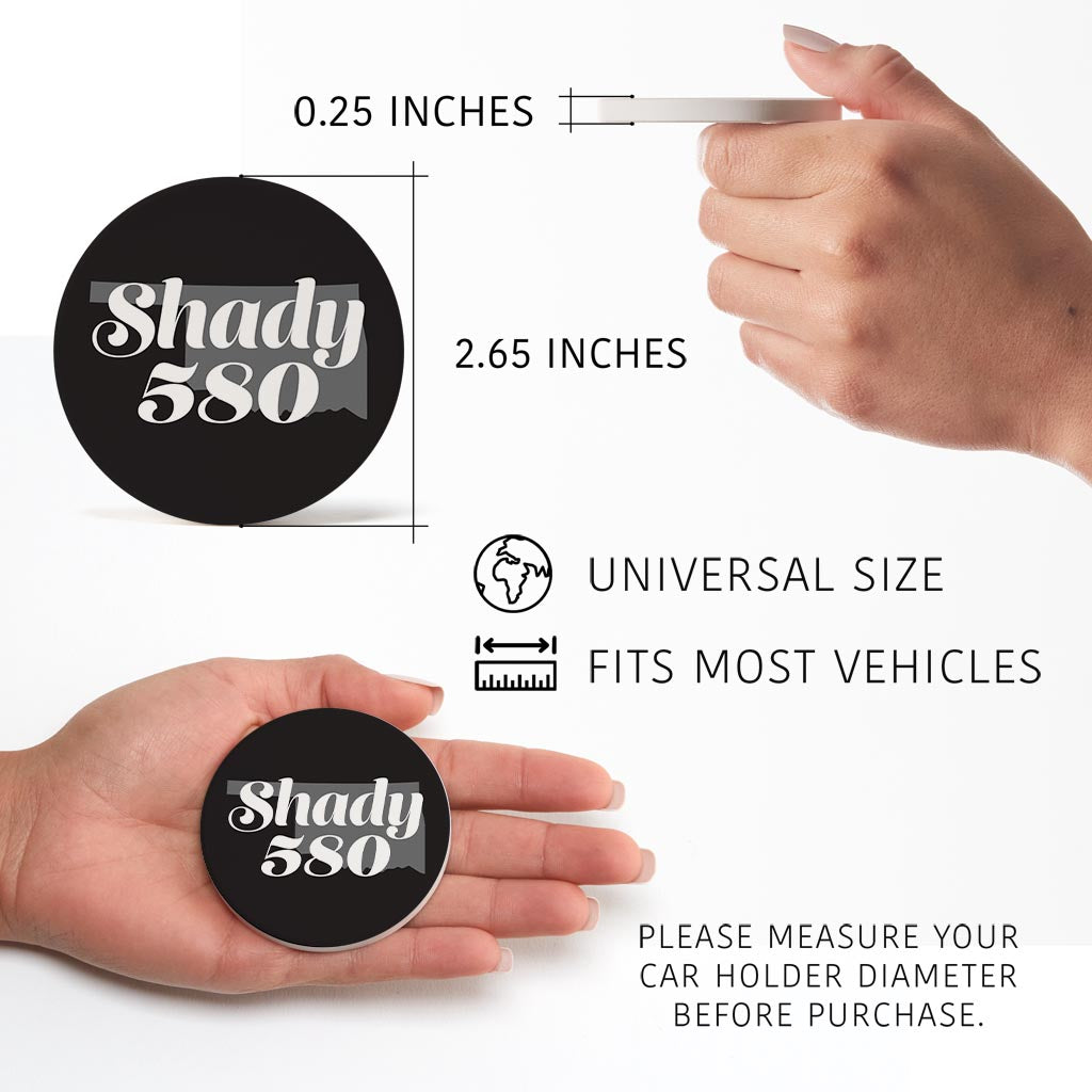 Minimalistic B&W Ardmore Ok Shady 580 Black| Absorbent Car Coasters | Set of 2 | Min 4