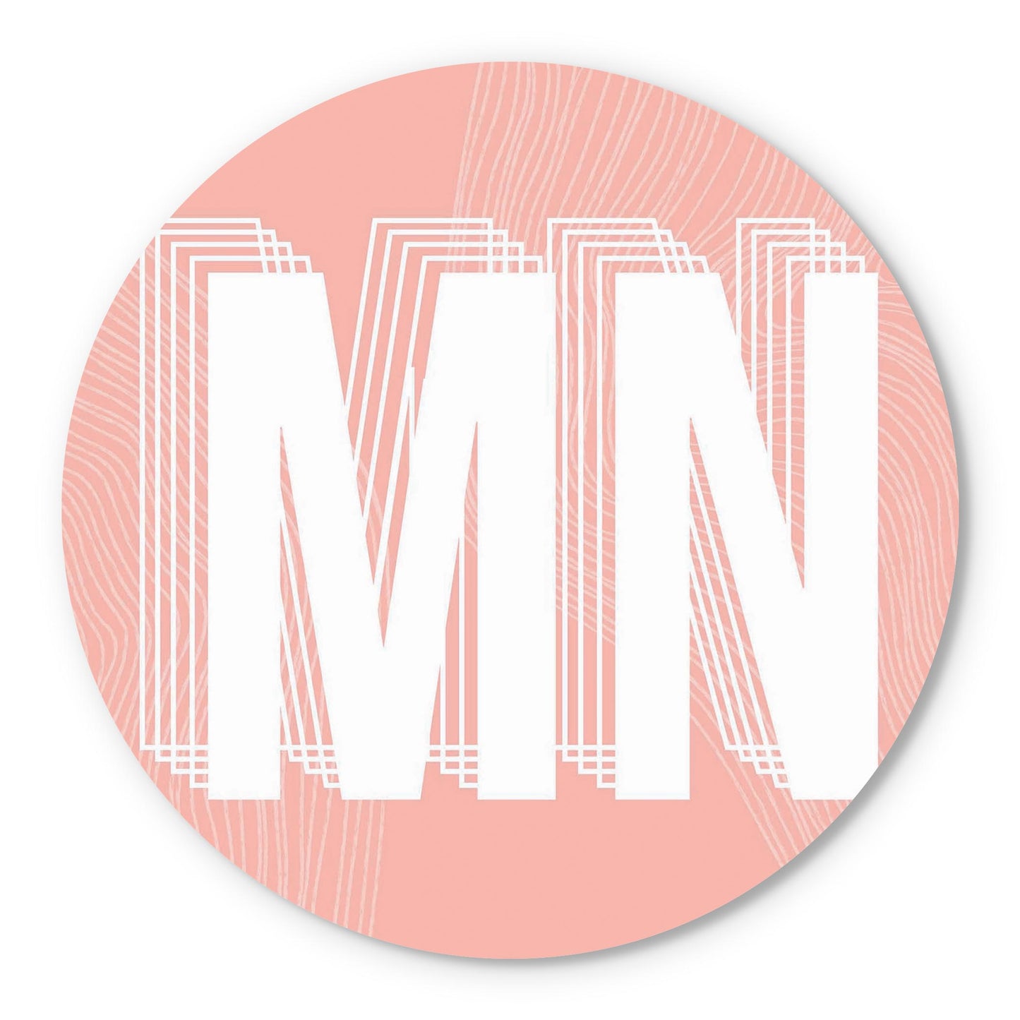 Boho Color Abbreviated On Pink Minnesota | Wood Sign | Eaches | Min 1