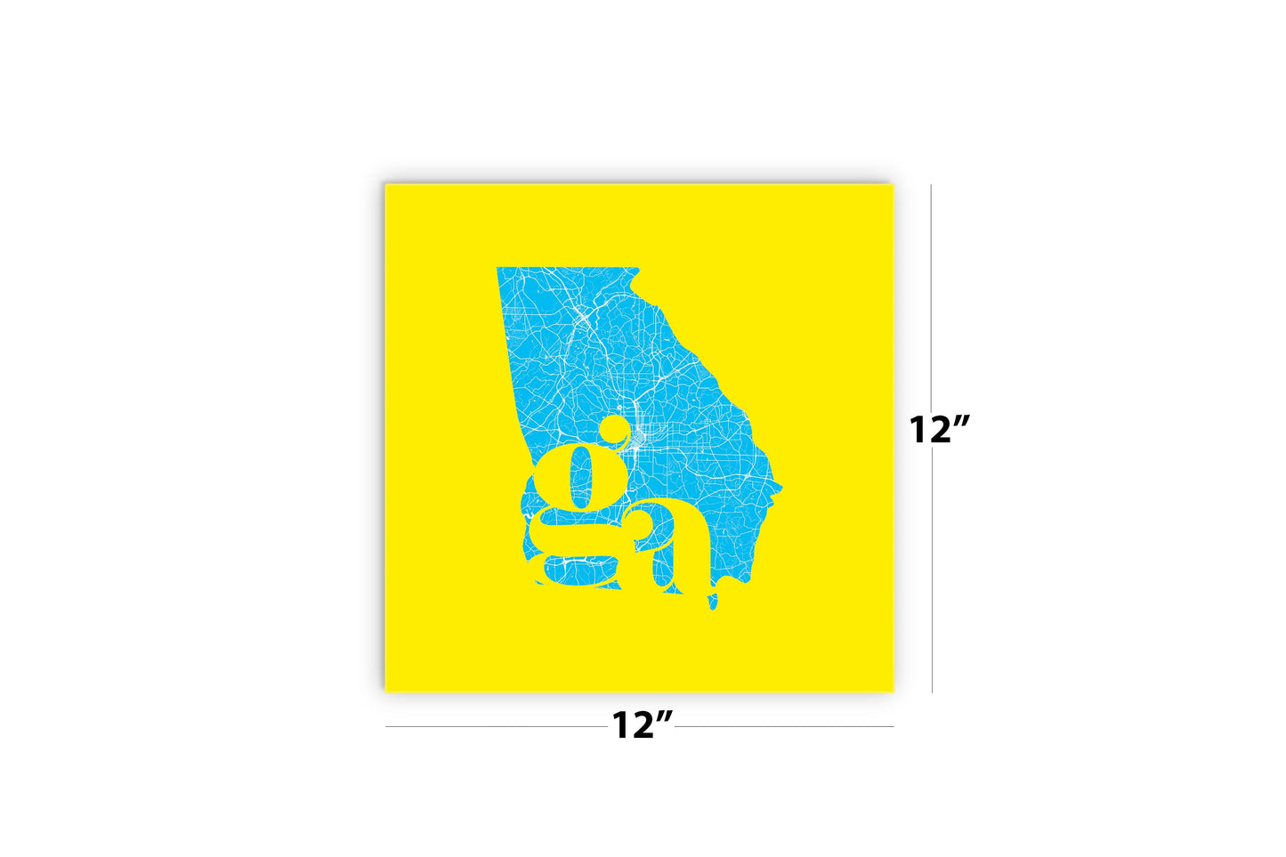 Bright Modern Abbreviated State Yellow Georgia | Wood Sign | Eaches | Min 2