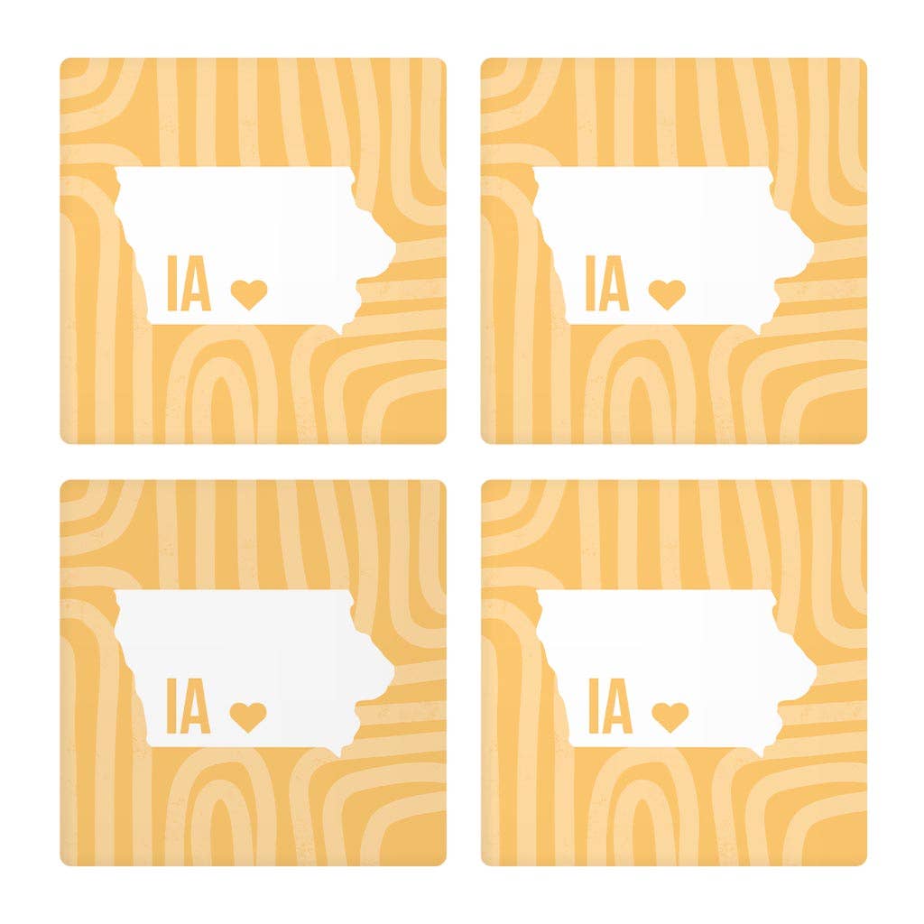 Custom City and State Set of 4 Coasters Boho Color MS94KY