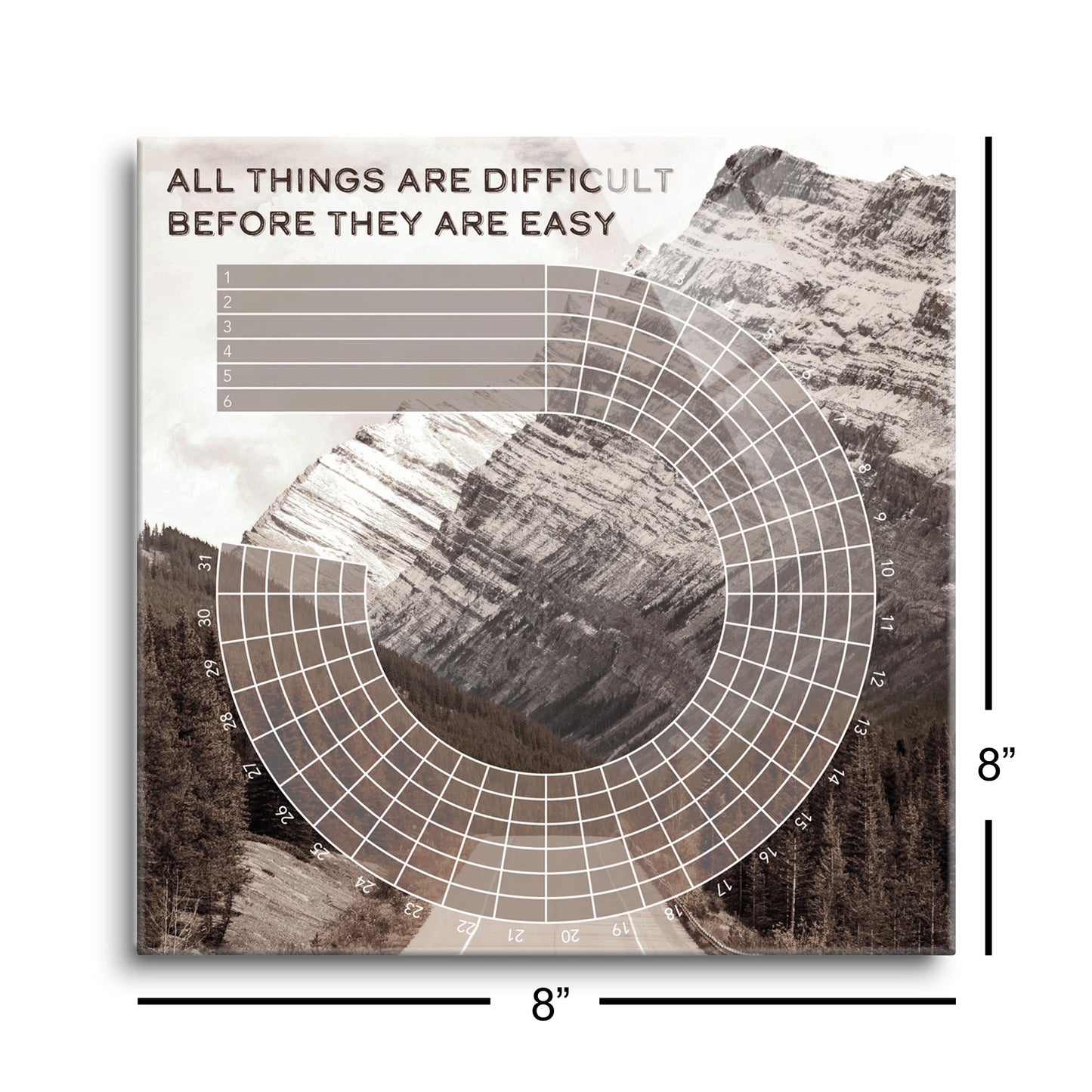 Mountain Road Habit Tracker All Things| Hi-Def Glass Art | Eaches | Min 2