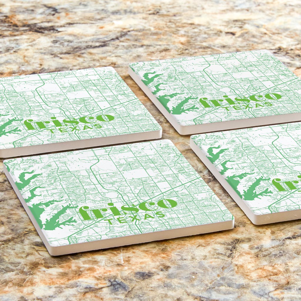 Bright Modern Green Map Texas Frisco