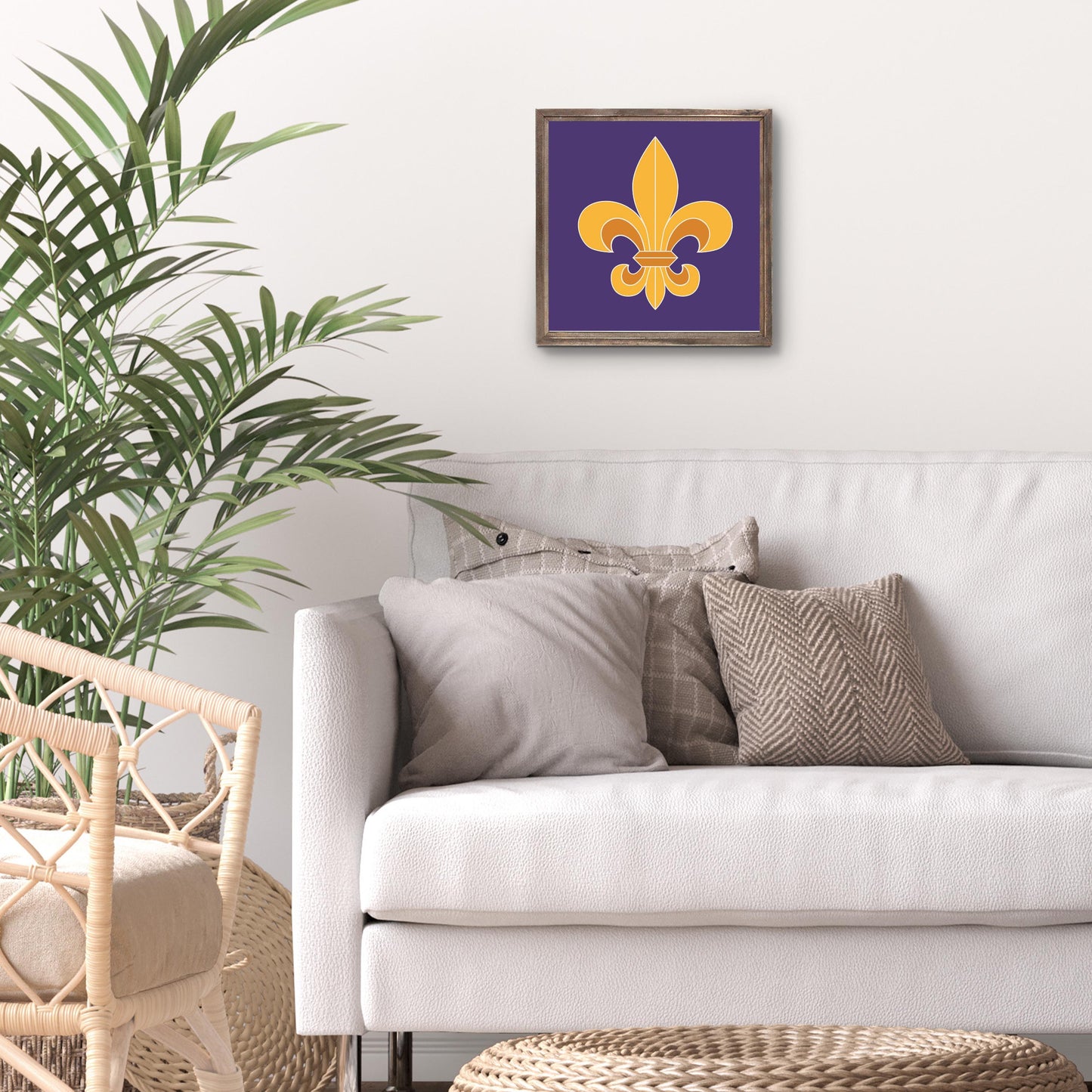 Purple Gold Louisiana Fleur De Lis | Wood Sign | Eaches | Min 1