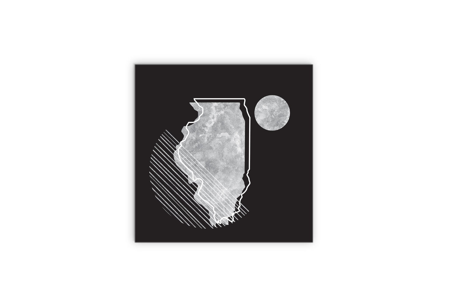 Black And White Geometric On Black Illinois | Wood Sign | Eaches | Min 2