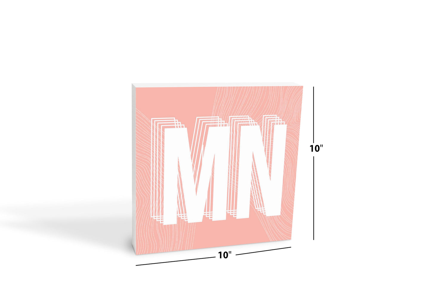 Boho Color Abbreviated On Pink Minnesota | Wood Block | Eaches | Min 2