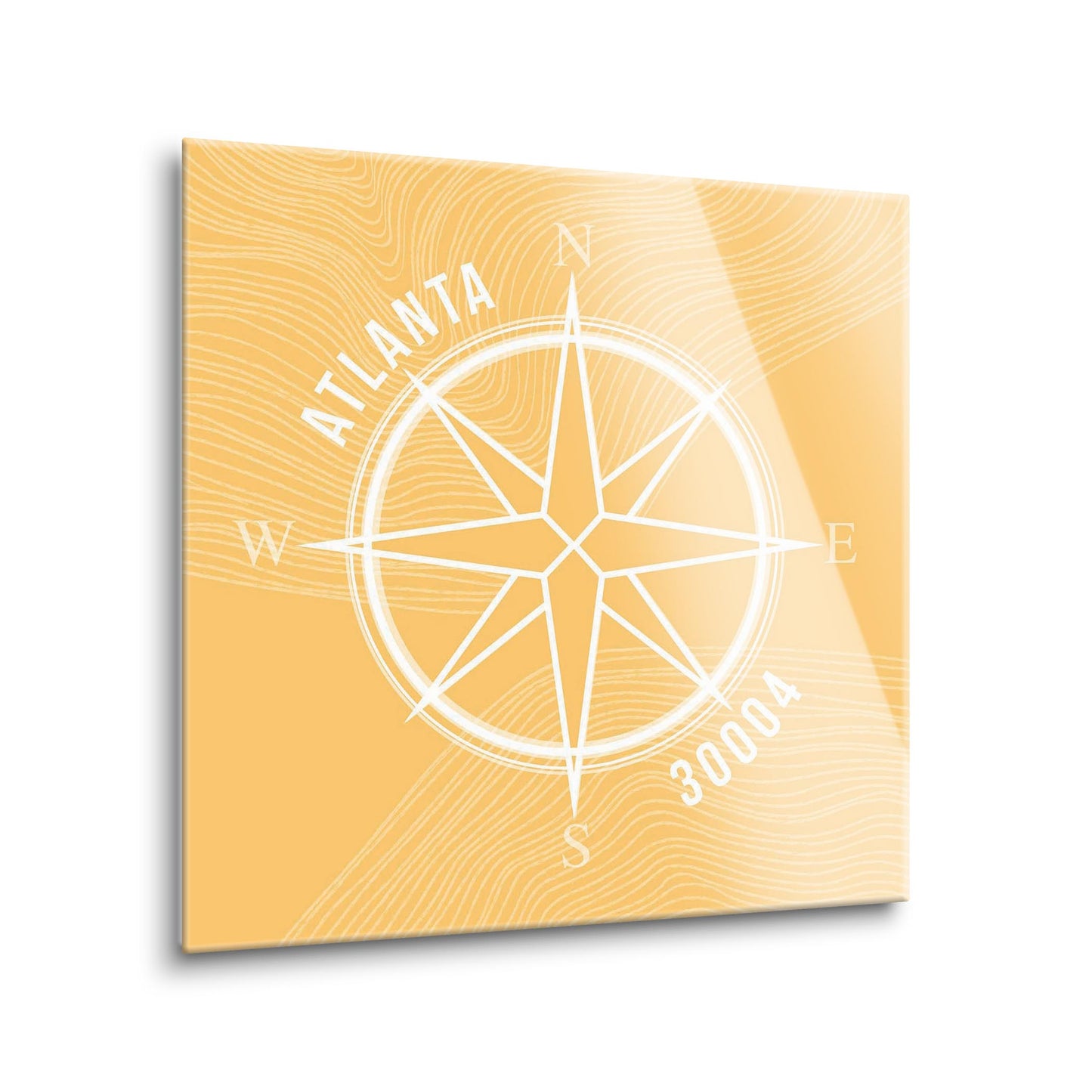 Boho Color Compass Zip On Yellow Georgia Atlanta | Hi-Def Glass Art | Eaches | Min 1