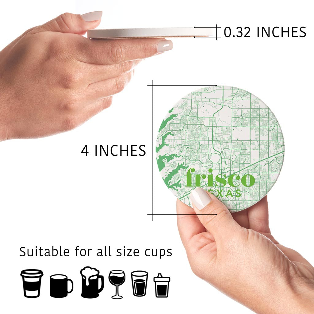 Bright Modern Green Map Texas Frisco