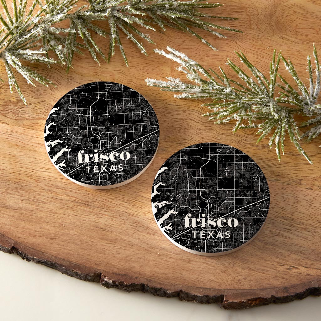 Black and White Black Map Texas Frisco
