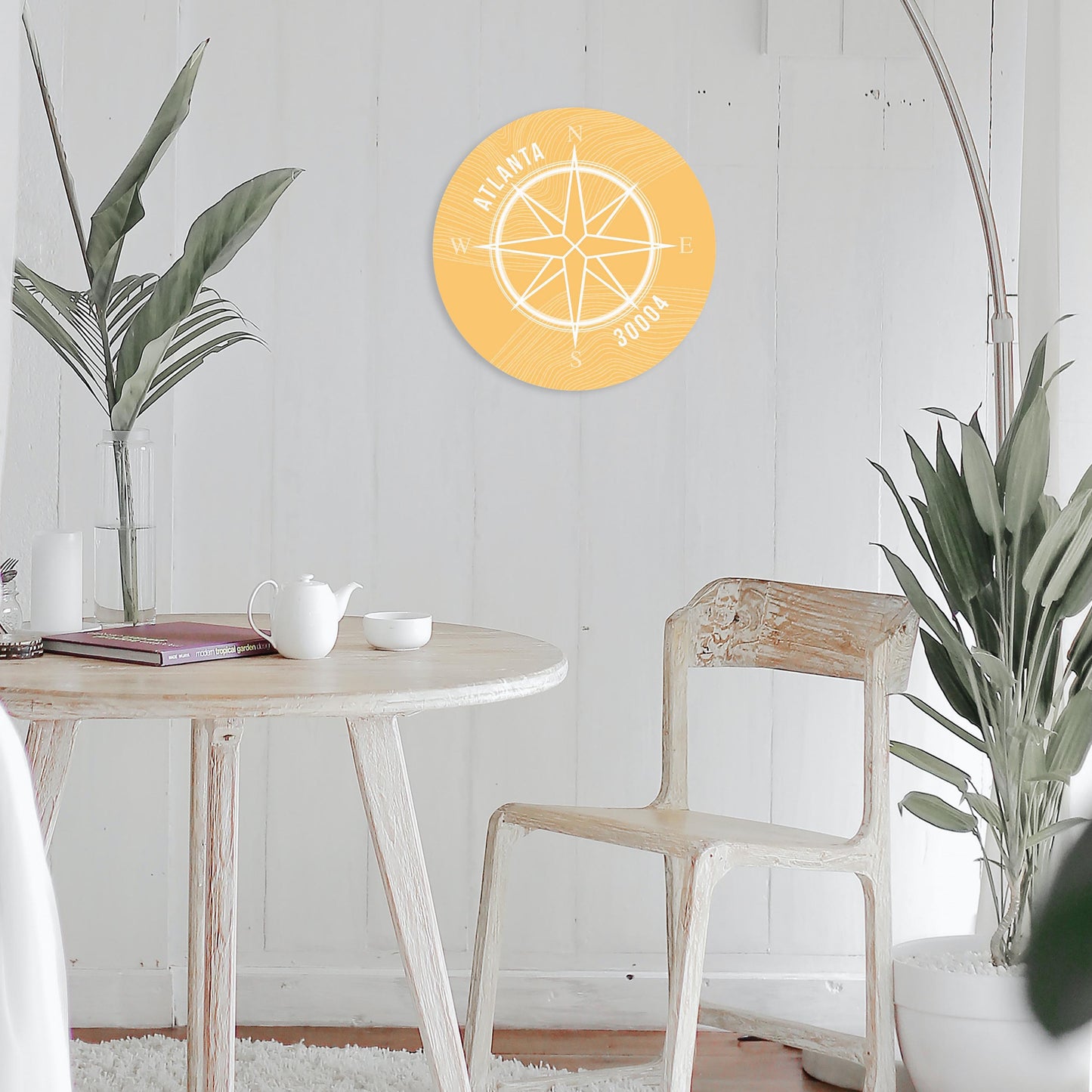 Boho Color Compass Zip On Yellow Georgia Atlanta | Wood Sign | Eaches | Min 1