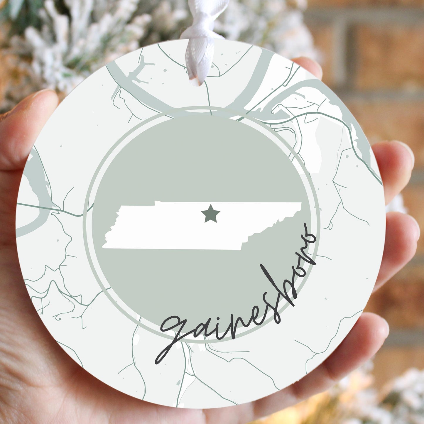Vintage Groove State Star Map Tennessee Gainesboro| Wood Ornament | Eaches | Min 6