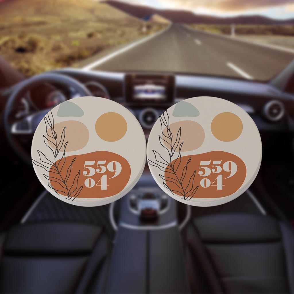 Vintage Groove Zip Minnesota | Absorbent Car Coasters | Set of 2 | Min 4