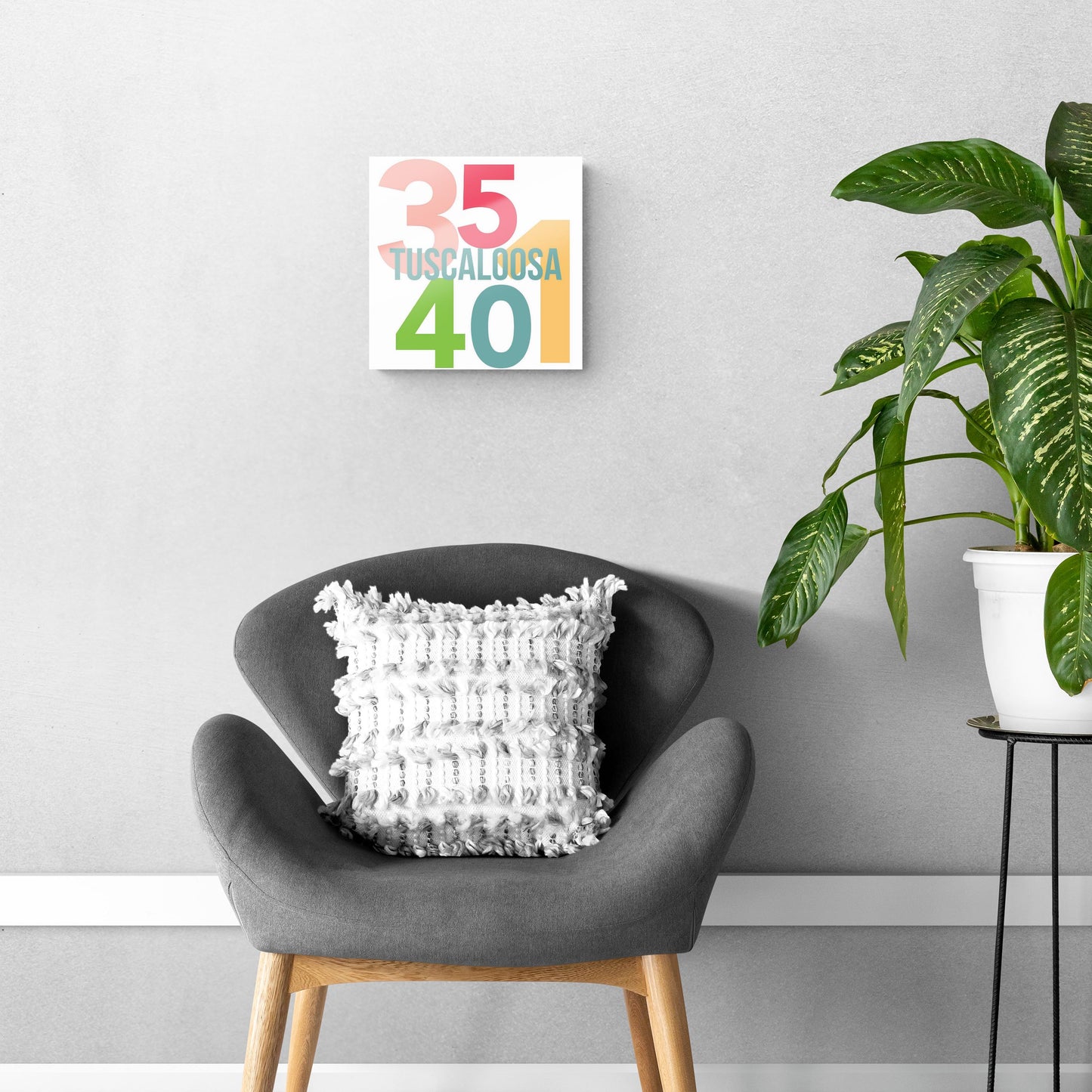 Boho Color Color Block City Zip Alabama Tuscaloosa | Hi-Def Glass Art | Eaches | Min 1