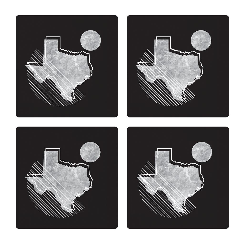Black and White Geometric on Black Texas