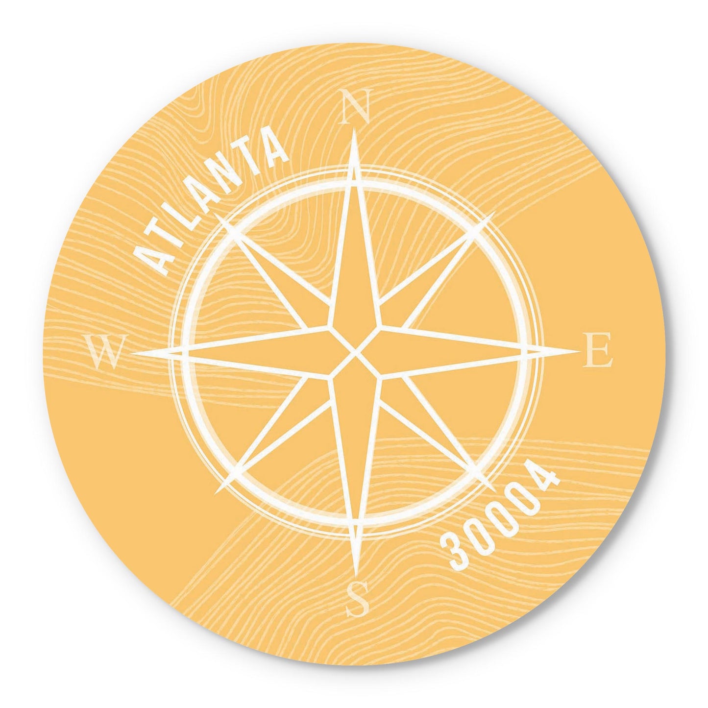 Boho Color Compass Zip On Yellow Georgia Atlanta | Wood Sign | Eaches | Min 1