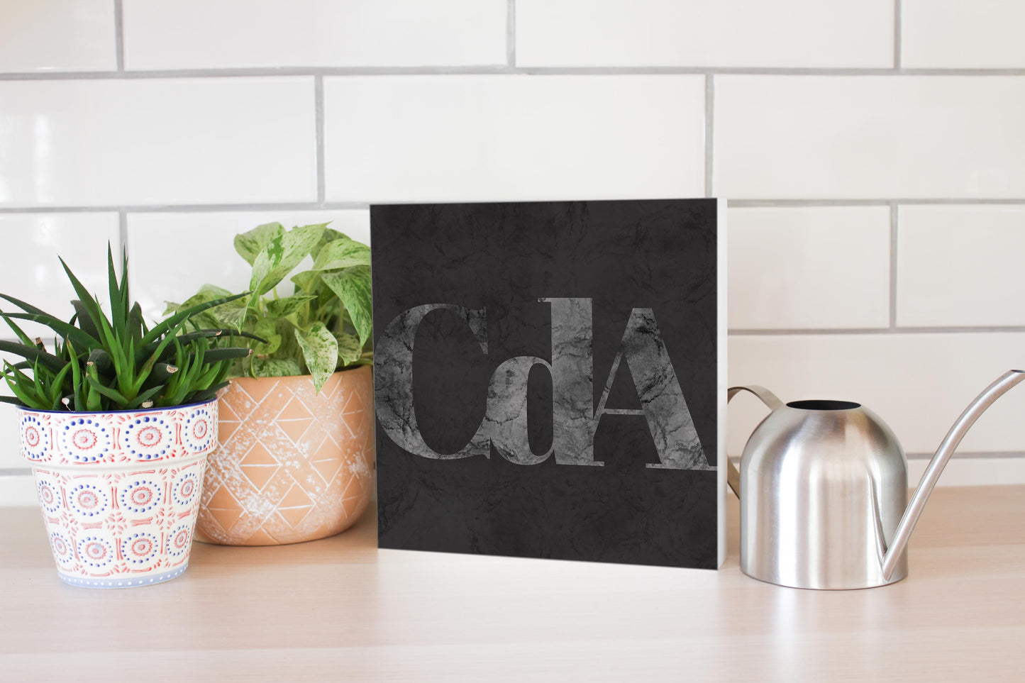 Minimalist B&W Idaho Cda Black Initials | Wood Block | Eaches | Min 2