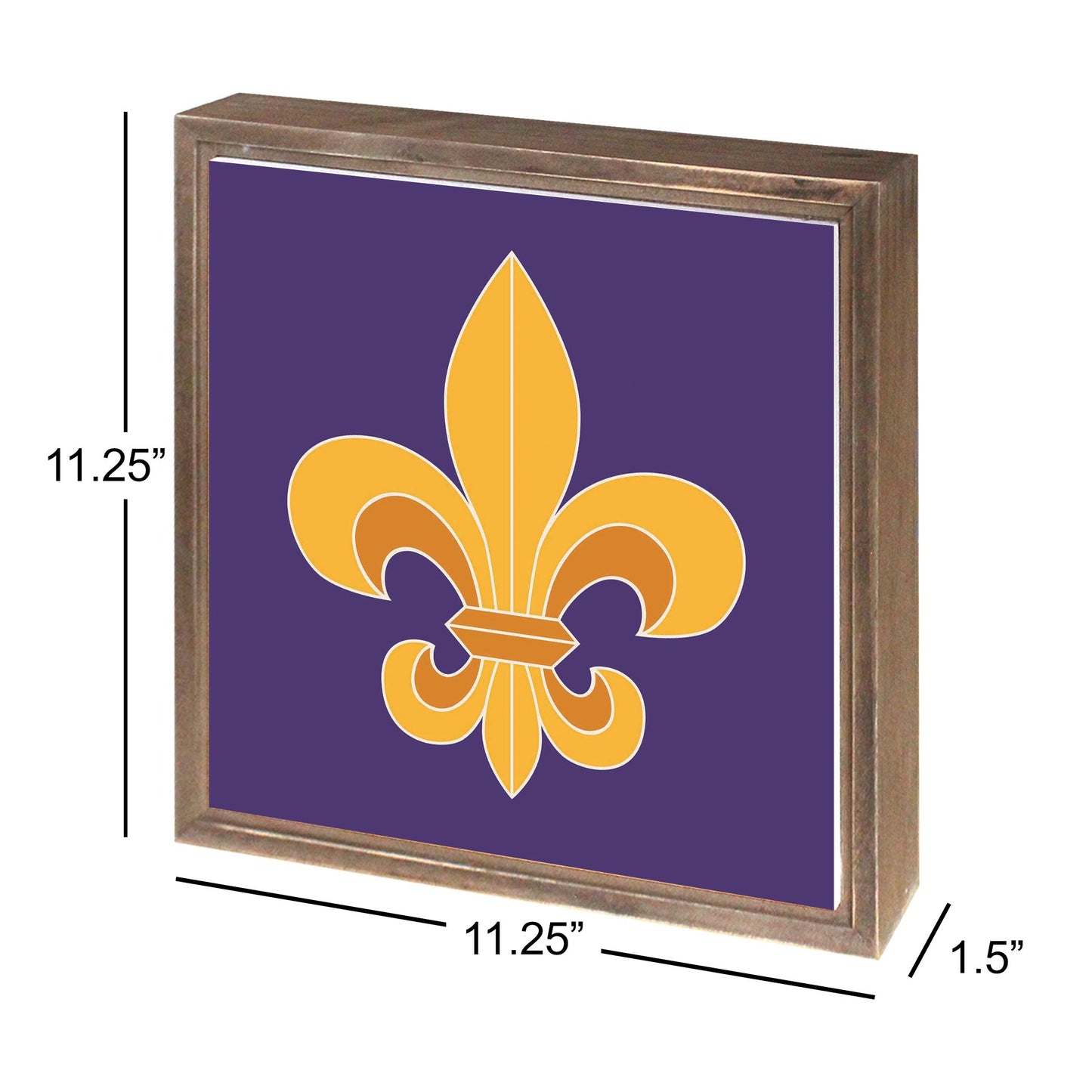 Purple Gold Louisiana Fleur De Lis | Wood Sign | Eaches | Min 1