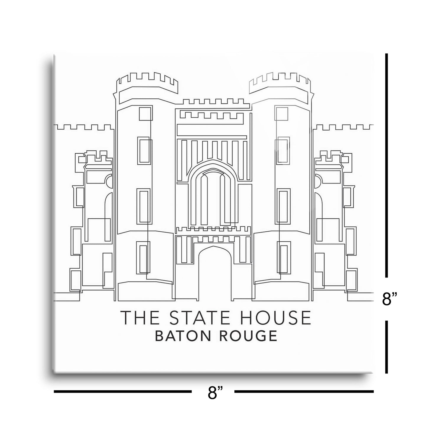 Minimalistic Baton Rouge State House | Hi-Def Glass Art | Eaches | Min 2