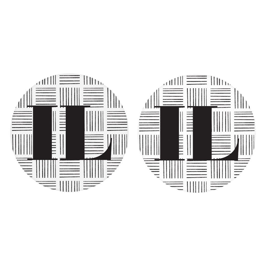 Black And White Geometric On White Illinois| Absorbent Car Coasters | Set of 2 | Min 4