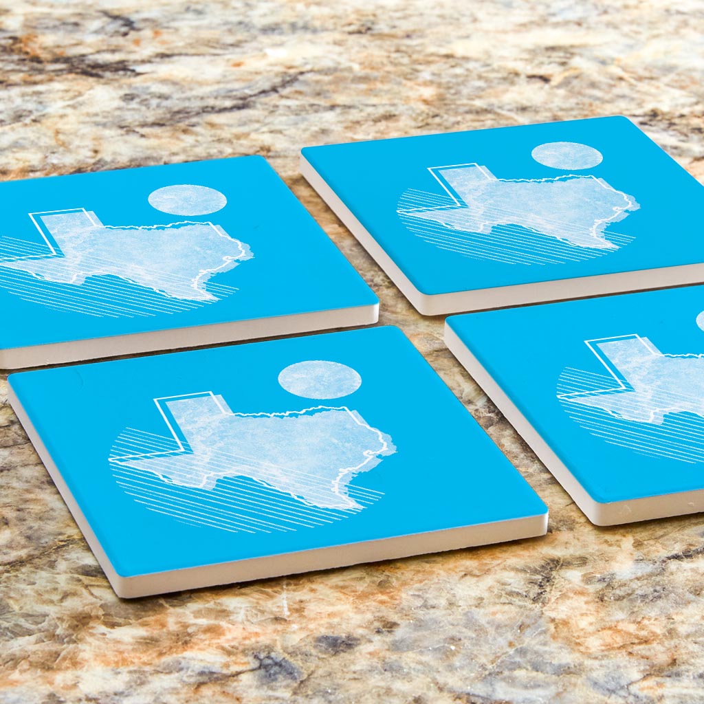 Bright Modern Geometric on Blue Texas