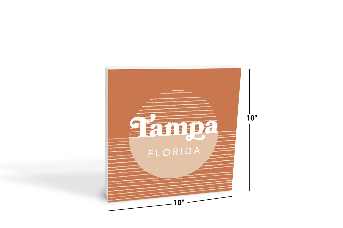 Vintage Groove Half Circle Lines Florida Tampa | Wood Block | Eaches | Min 2