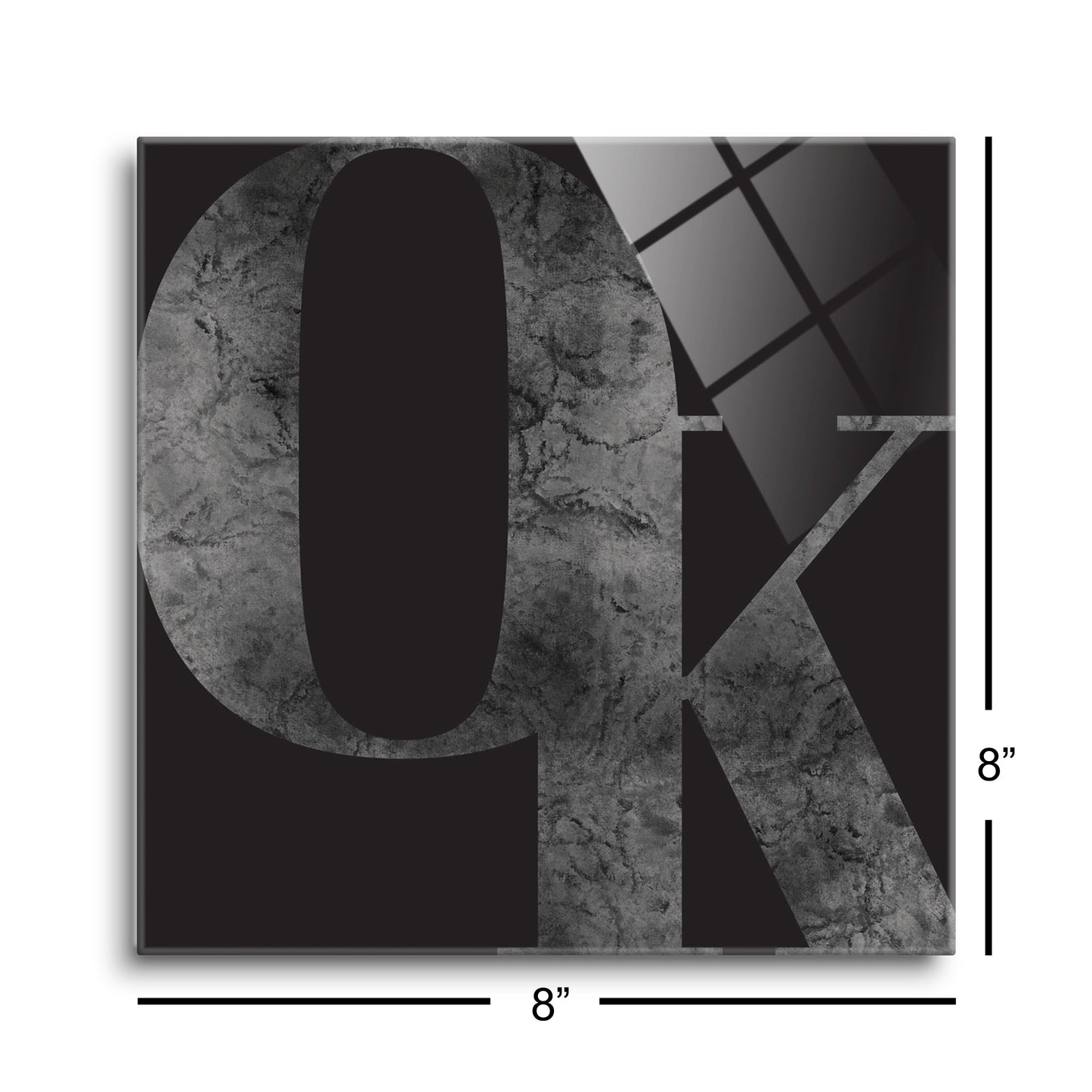 Minimalistic B&W Ardmore Ok Black Initials | Hi-Def Glass Art | Eaches | Min 2