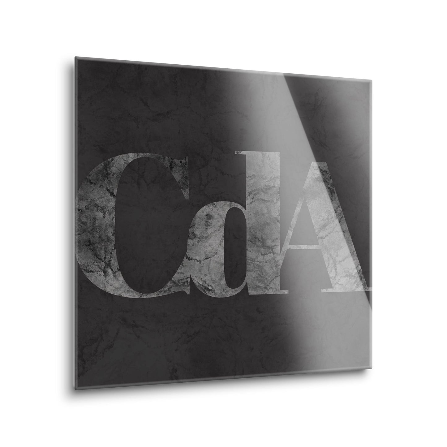 Minimalist B&W Idaho Cda Black Initials | Hi-Def Glass Art | Eaches | Min 2