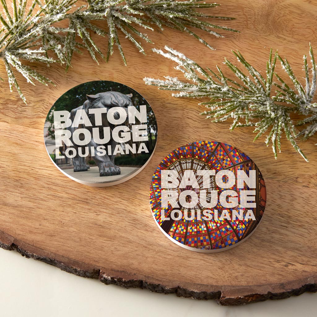 Baton Rouge Louisiana Photo Set | Absorbent Car Coasters | Set of 2 | Min 4