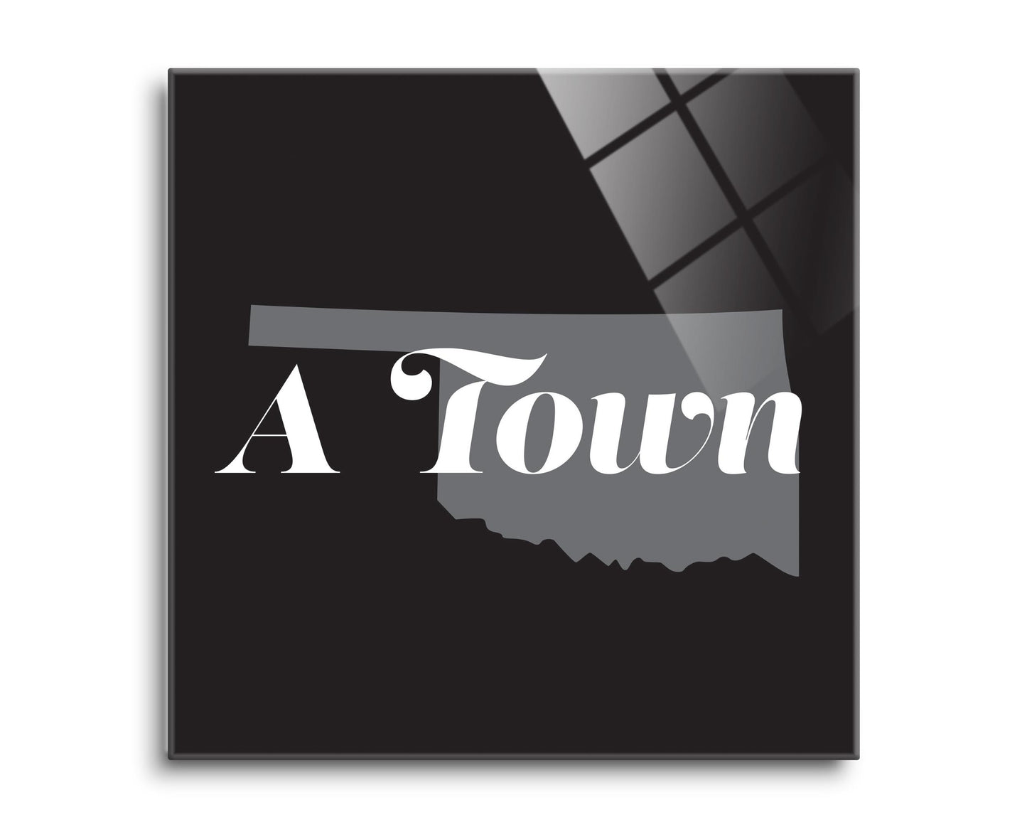 Minimalistic B&W Ardmore Ok A Town Black | Hi-Def Glass Art | Eaches | Min 2