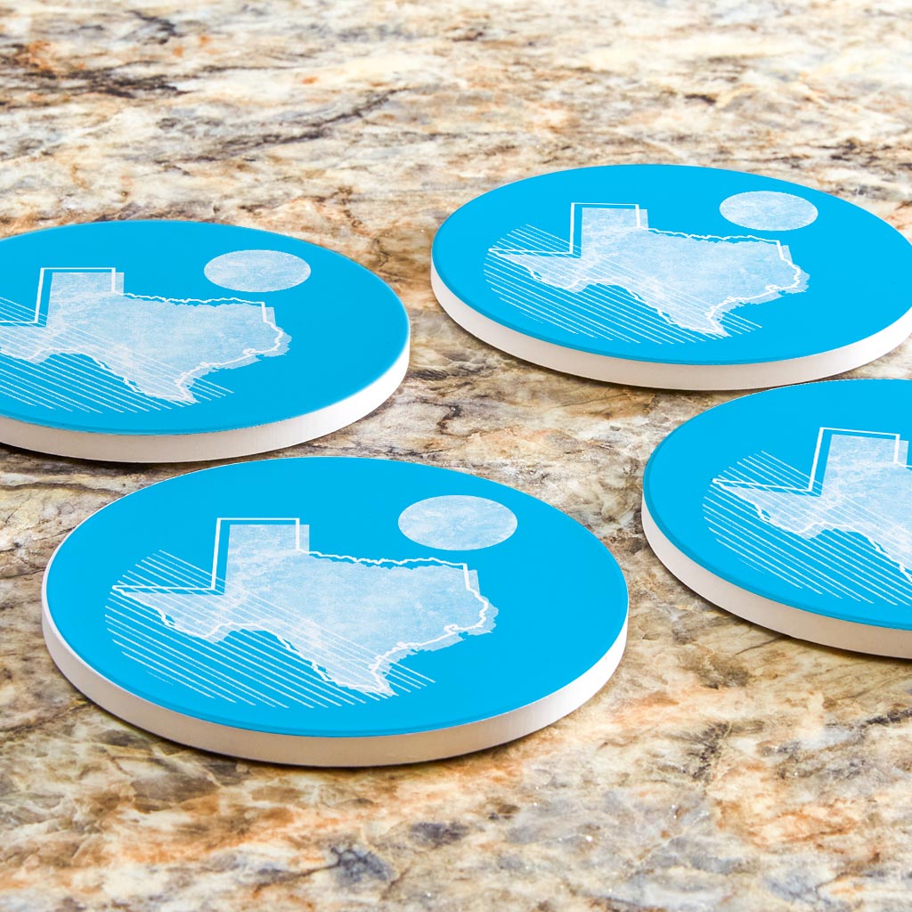Bright Modern Geometric on Blue Texas