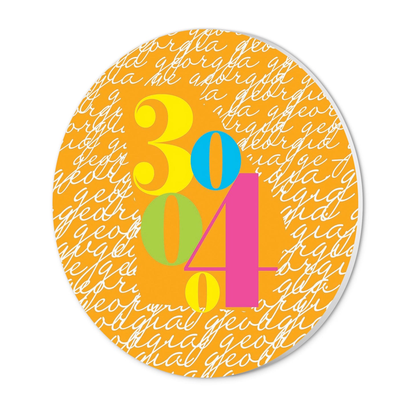 Bright Modern State Script Orange Georgia Atlanta | Wood Sign | Eaches | Min 1