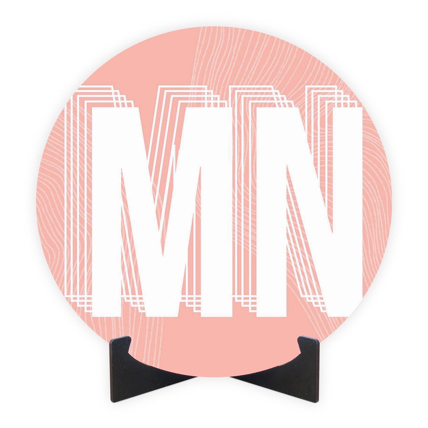 Boho Color Abbreviated On Pink Minnesota | Wood Sign | Eaches | Min 1