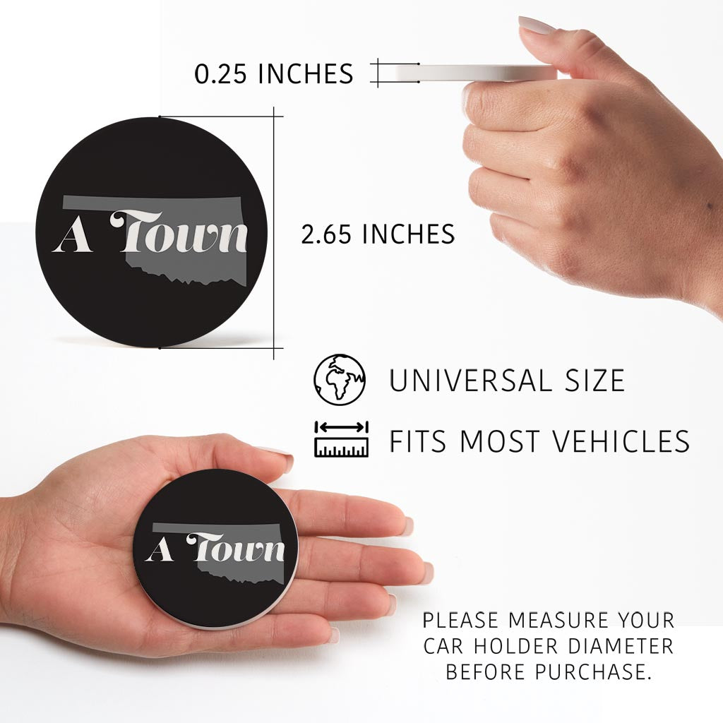 Minimalistic B&W Ardmore Ok A Town Black| Absorbent Car Coasters | Set of 2 | Min 4