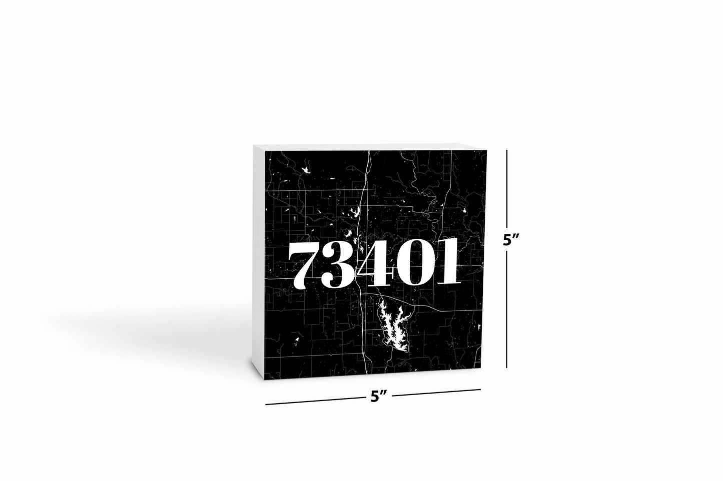 Minimalistic B&W Ardmore Ok 73401 Map | Wood Block | Eaches | Min 4