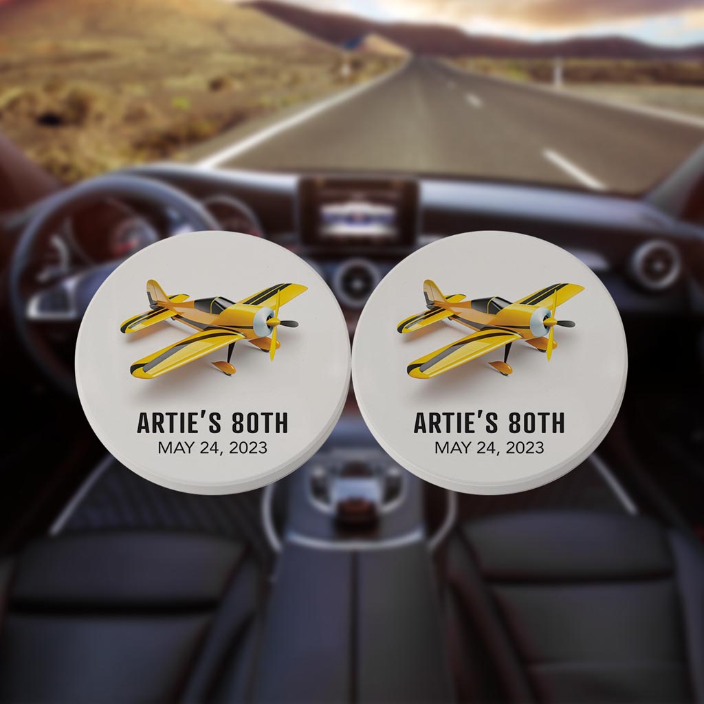 Arties 80Th Birthday| Absorbent Car Coasters | Set of 2 | Min 4