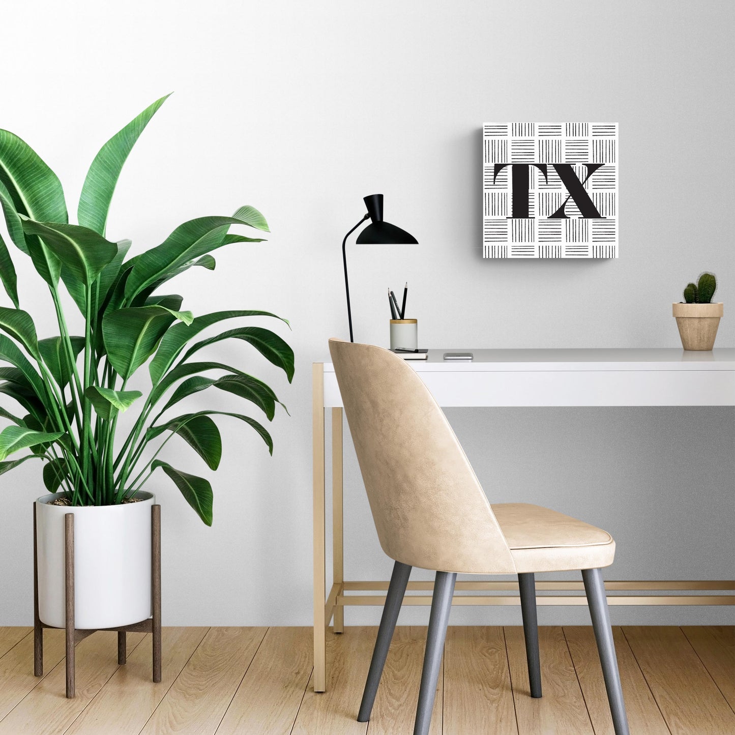 Black And White Abbreviated On White Texas | Wood Sign | Eaches | Min 2