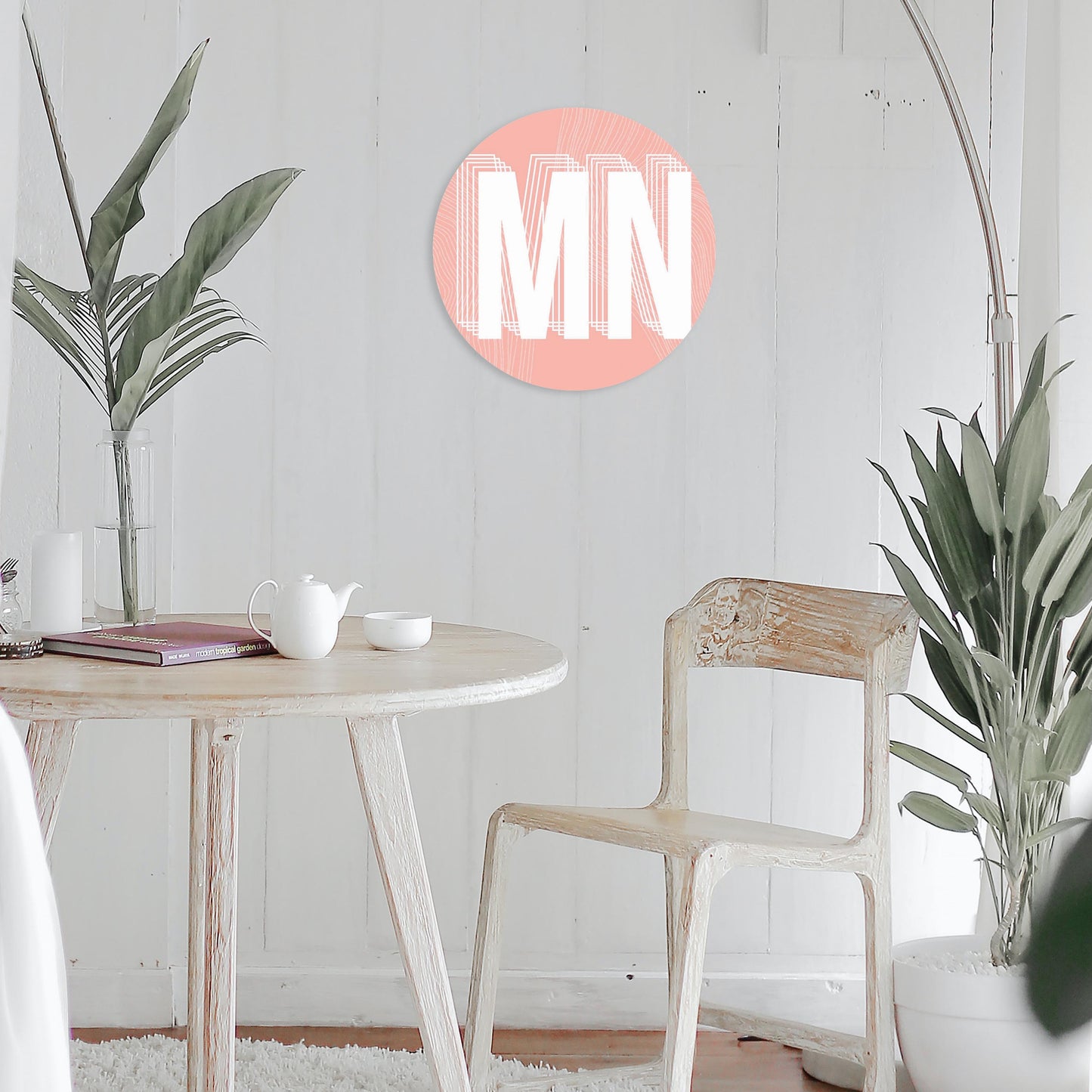 Boho Color Abbreviated On Pink Minnesota | Wood Sign | Eaches | Min 1