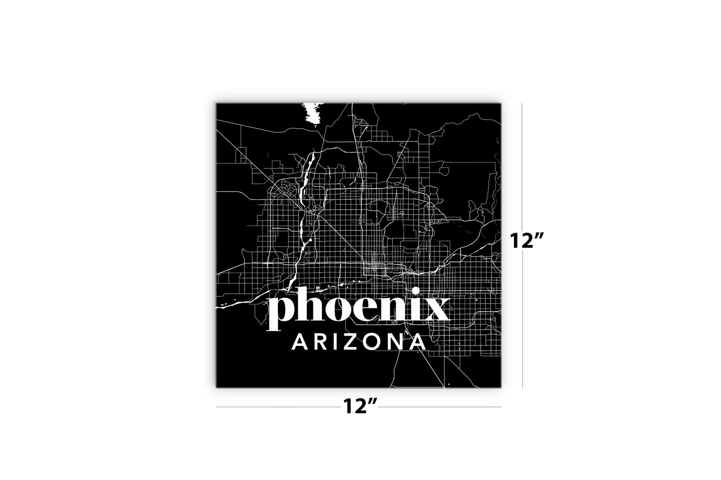 Black And White Black Map Arizona Phoenix | Wood Sign | Eaches | Min 2