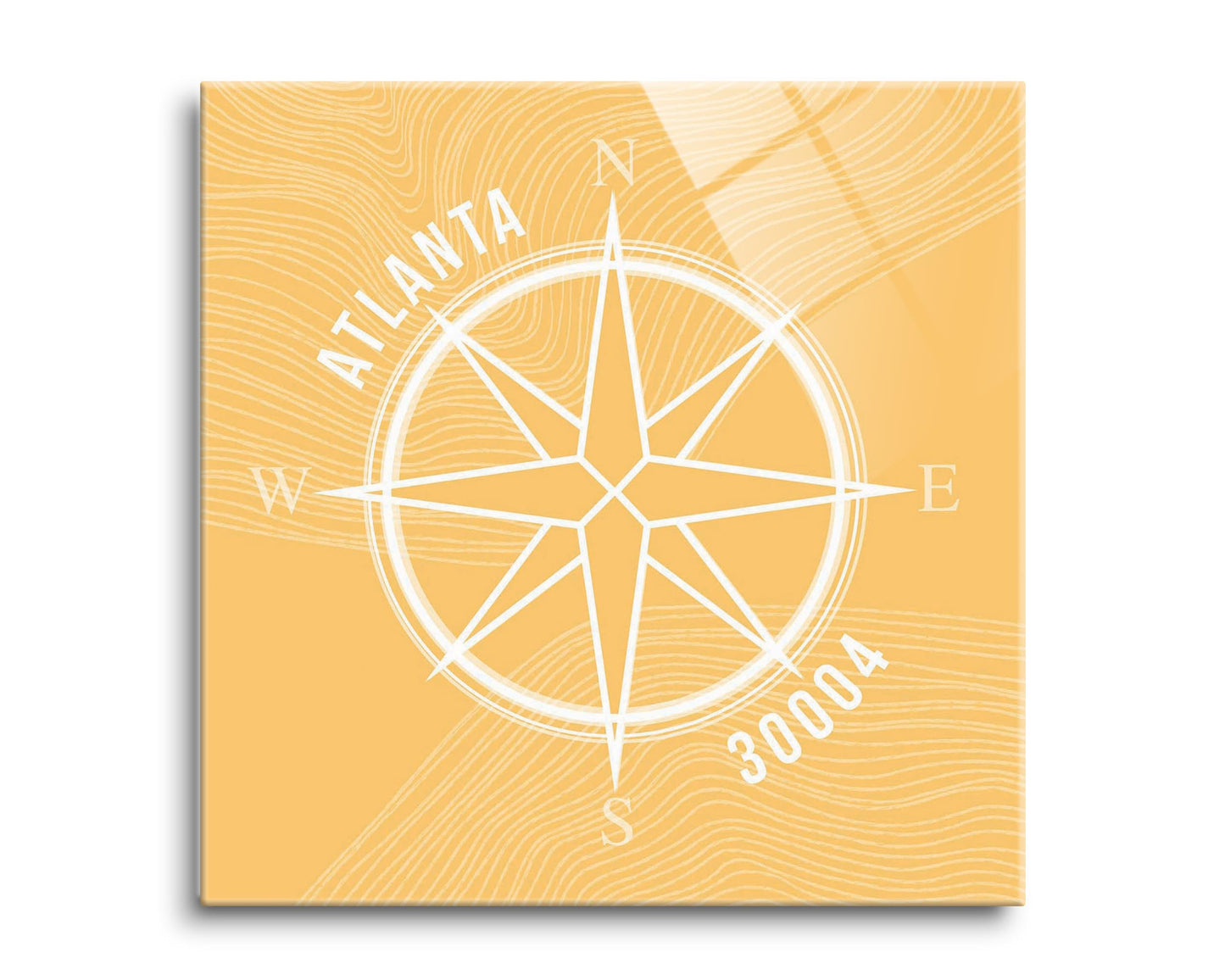 Boho Color Compass Zip On Yellow Georgia Atlanta | Hi-Def Glass Art | Eaches | Min 2